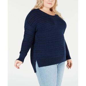 Style & Co Plus Size High Low Drop Shoulder Sweater